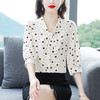 波点仿真丝衬衫七分袖蝴蝶结洋气雪纺衫K-E261N2246 商品缩略图7