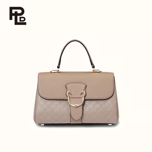 保兰德PLD东方雅奢经典系列45度老花压纹头层牛皮邮差包通勤必备女包 商品图0