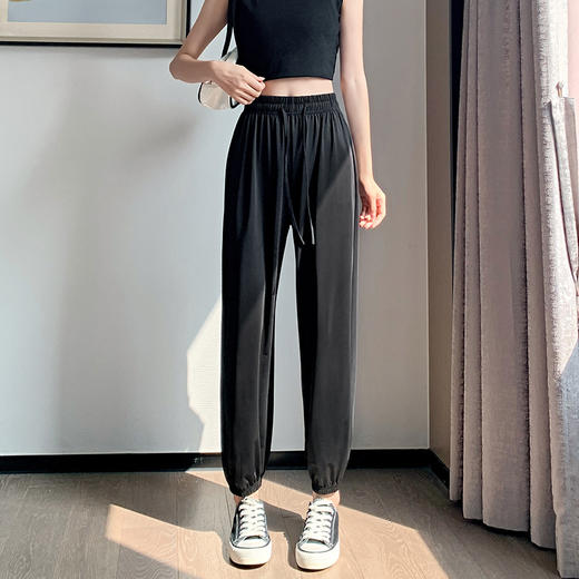 冰丝防晒束脚裤女夏季高腰凉凉裤薄款显瘦灯笼裤防紫外线休闲裤子 商品图6
