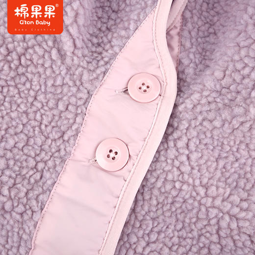 棉果果秋季新品女童羊羔绒+棉内里舒适休闲百搭连帽外套M322100423405 商品图4