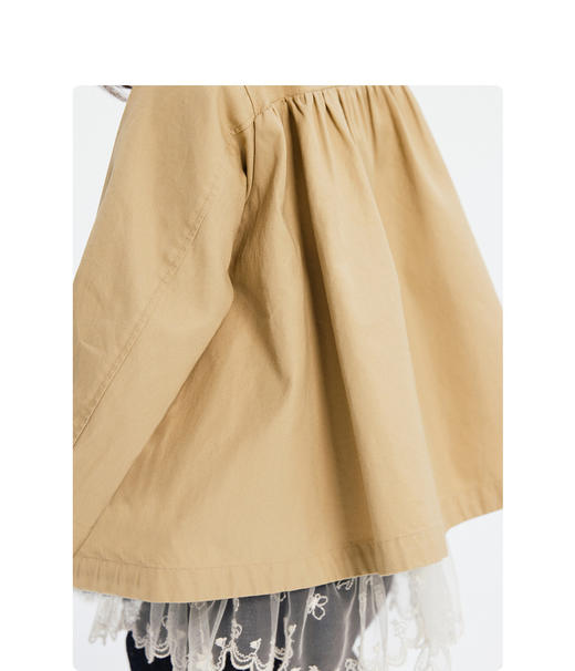 jnby  23年秋款  娃娃衫式中长款风衣  YN7910480 商品图4