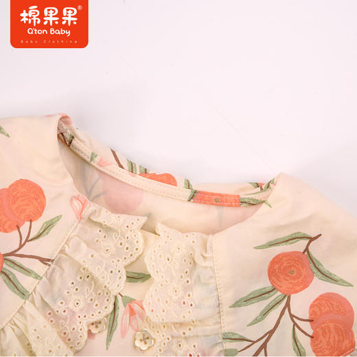 棉果果秋季新品女童梭织棉斜纹大翻领连衣裙M322700223438 商品图3