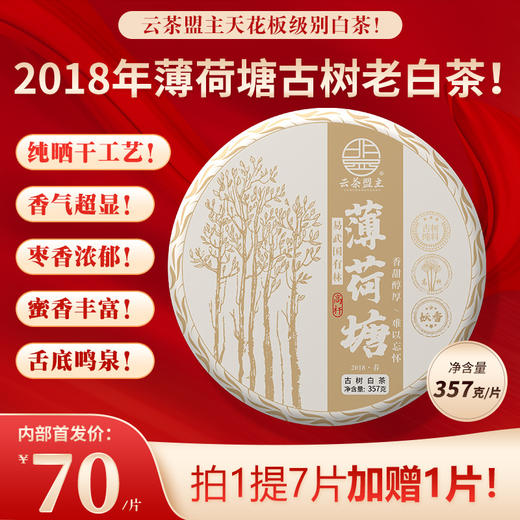 【舌底鸣泉 香入肺腑】2018年云茶盟主老掌柜自制，天花板级别老白茶！一款足矣打破认知的薄荷塘高杆古树白茶！五年陈 纯晾干！ 商品图0