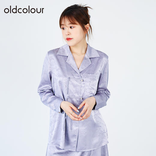 oldcolour春秋商场同款高级感宽松显瘦长袖衬衫外套O31013141 商品图2