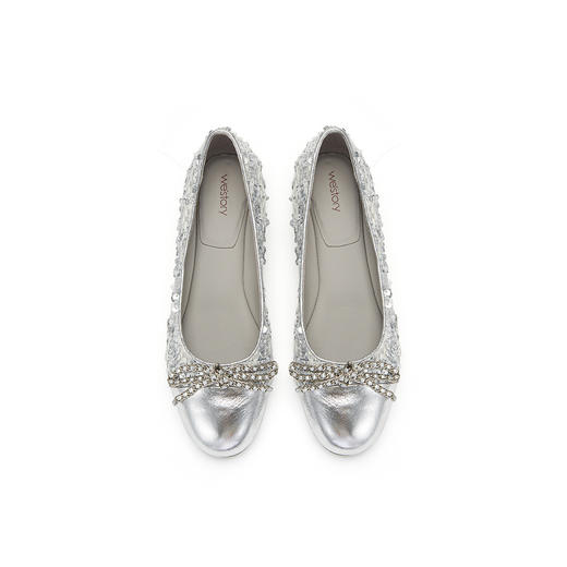 【2023年秋季新款】圆头闪亮拼色平底鞋气质玛丽珍一脚蹬轻便单鞋女S23CE73301 商品图2