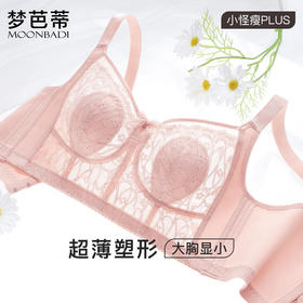 梦芭蒂薄款兔耳朵内衣女大胸显小全罩杯上托防下垂文胸罩轻如羽毛