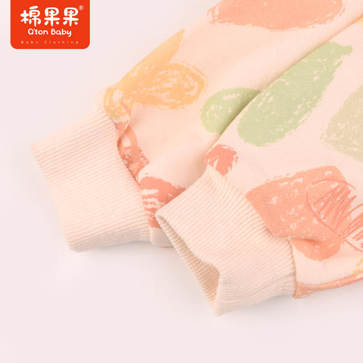 棉果果秋季新品女童满印大毛圈运动针织连帽外套M322100223432 商品图7