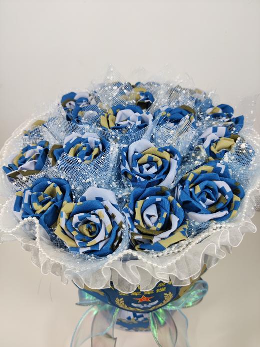 18朵小香风手工DIY牛津布玫瑰花束军恋礼物（手工制作产品不支持退换货哦）类lb 商品图3