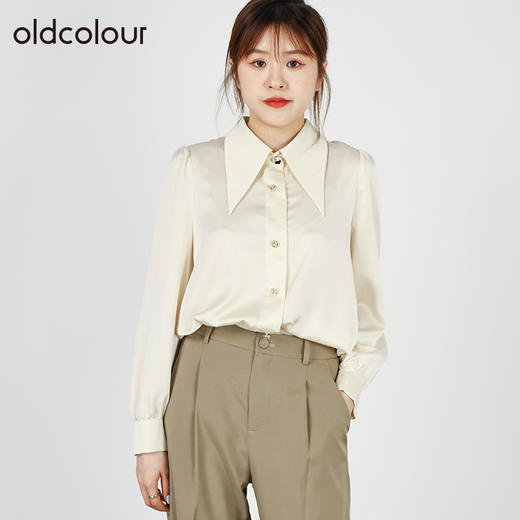 oldcolour春秋商场同款设计感小众别致长袖衬衫通勤女O32013201 商品图0