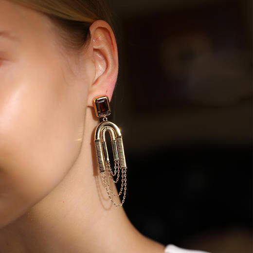 【谭维维&黄龄&卢靖姗&李佳薇同款】Retro Chic意大利复古时尚首饰 宙斯神庙流苏耳环 商品图3