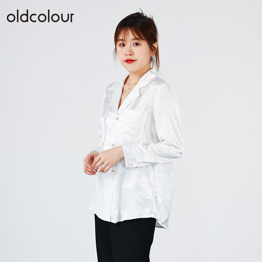 oldcolour春秋商场同款高级感宽松显瘦长袖衬衫外套O31013141 商品图0