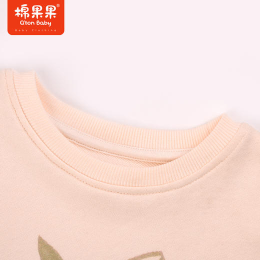 棉果果秋季新品女童复合奥利绒圆领套头卫衣M322180223439 商品图2