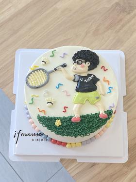 「男士」手绘羽毛球男孩  人物可定制