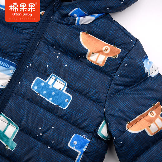 棉果果秋季新品男童防钻绒连帽爆款轻薄5A抗菌羽绒服M312102923458 商品图1