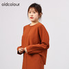 oldcolour欧珂秋商场同款泡泡袖长袖纯色简约设计感卫衣女HO35013508 商品缩略图0