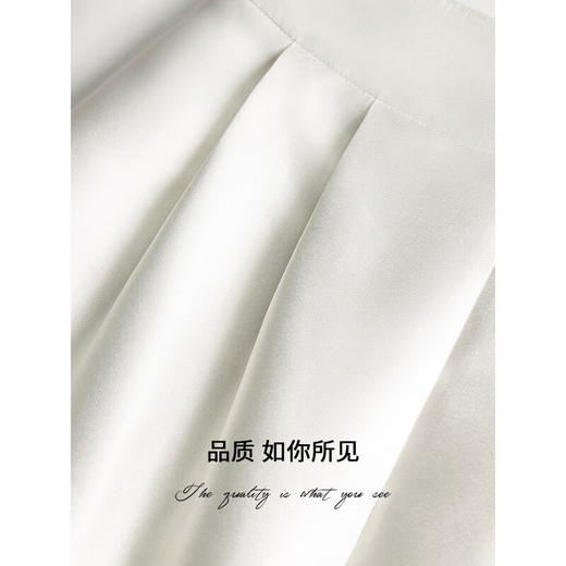 COCOBELLA丝光质感前开叉半身裙夏优雅通勤半身西装裙HS542B 商品图4