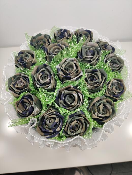 18朵小香风手工DIY牛津布玫瑰花束军恋礼物（手工制作产品不支持退换货哦）类lb 商品图2