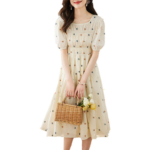 夏季新款，重工碎花刺绣韩版收腰显瘦法式初恋温柔风连衣裙HR-SSFB2751-1 商品图5