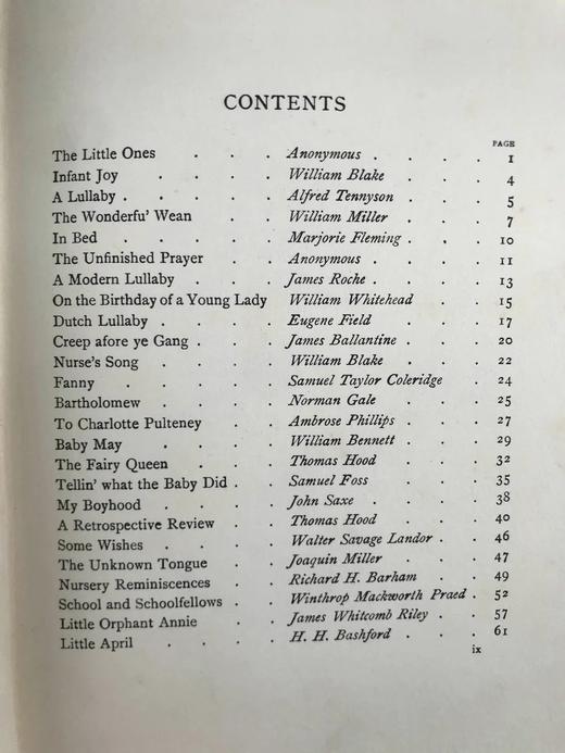 1913年 孩童诗歌集 8幅彩色手工贴图大量黑白插图 漆布精装32开 商品图5