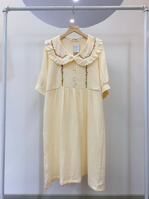 清仓！松植屋荷叶领绣花短袖睡裙全棉双层绉绉纱睡衣家居服、清仓不退换，介意者勿怕！ 商品图2