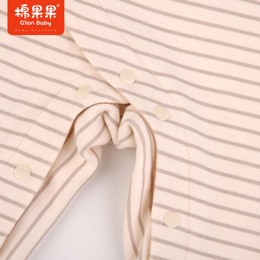 棉果果秋季新品男童可爱条纹卡通偏襟连体衣哈衣爬服连身衣M312727223453 商品图3