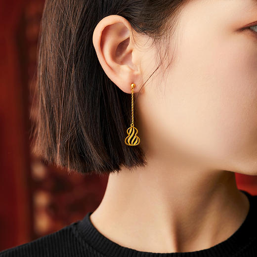 宫匠造办 福禄耳坠 素金版 商品图4