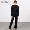 oldcolour欧珂秋商场同款翻领长袖系扣直筒棉长袖女HO35013506 商品缩略图1