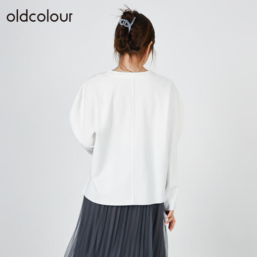 oldcolour欧珂秋商场同款泡泡袖长袖纯色简约设计感卫衣女HO35013508 商品图2
