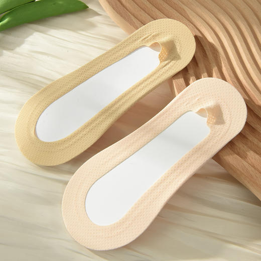 洁丽雅5双装女士船袜网眼透气棉底隐形硅胶防滑不掉跟短袜船袜女 商品图5