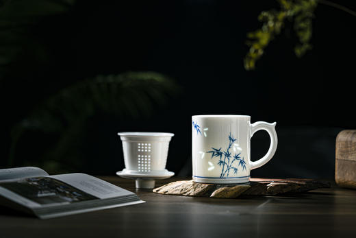 富玉  景德镇玲珑茶杯大容量节节高升茶漏杯 商品图1