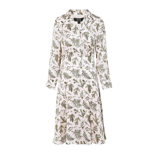 EITIE爱特爱秋季新款温柔气质法式优雅显瘦V领高腰印花连衣裙7107812 商品图5