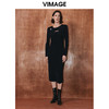 VIMAGE纬漫纪秋季新款时尚气质修身小众设计连衣裙V2007611 商品缩略图0