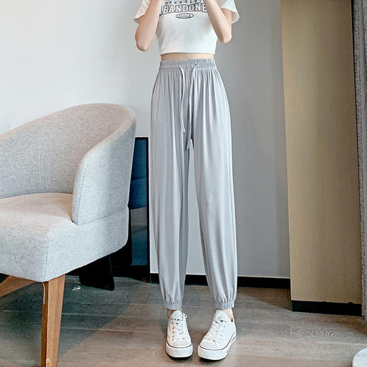 冰丝防晒束脚裤女夏季高腰凉凉裤薄款显瘦灯笼裤防紫外线休闲裤子 商品图8