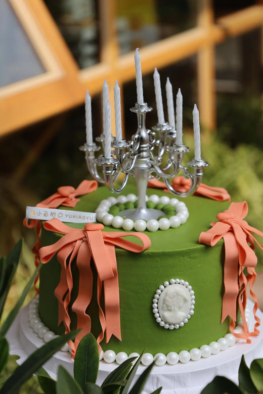 复古蝴蝶结珍珠烛台 商品图1