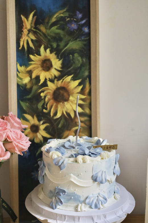 复古花边蓝色花朵 商品图3