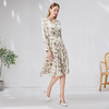 EITIE爱特爱秋季新款温柔气质法式优雅显瘦V领高腰印花连衣裙7107812 商品缩略图3