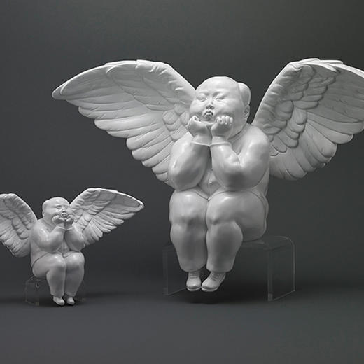 稀奇艺术设计师版雕塑瞿广慈《天使》现代中式天使造型摆件 商品图0