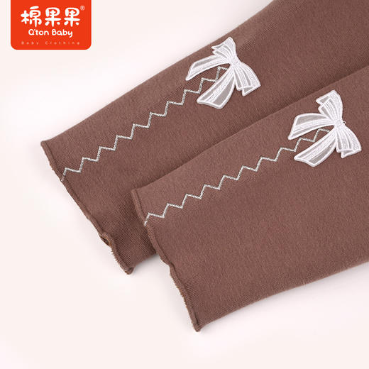 棉果果秋季新品女童复合奥利绒加绒保暖锁温打底裤长裤裤子M322206423424 商品图2