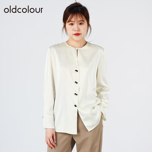 oldcolour2022秋商场同款圆领气质衬衫外套O31013113 商品图0