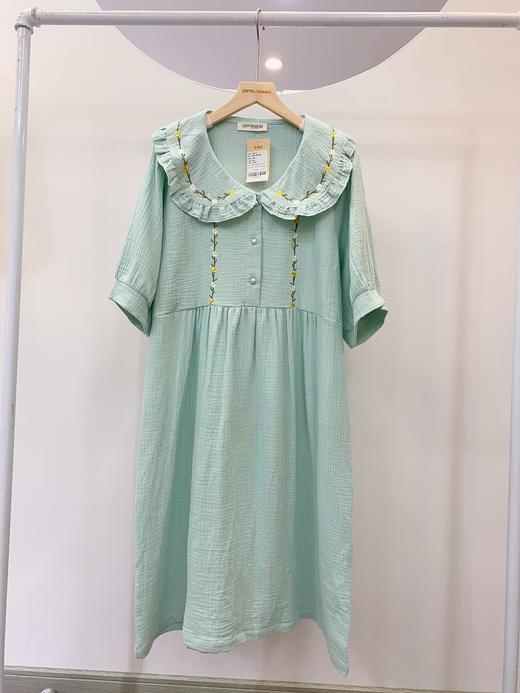 清仓！松植屋荷叶领绣花短袖睡裙全棉双层绉绉纱睡衣家居服、清仓不退换，介意者勿怕！ 商品图1