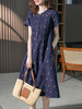 YX【现货7天】棉麻碎花连衣裙女2023夏季新款复古气质温柔风中长款裙子 商品缩略图5