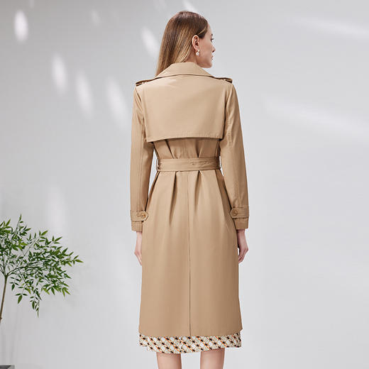 EITIE爱特爱秋季新款束腰显瘦修身百搭通勤长款风衣7104804 商品图4