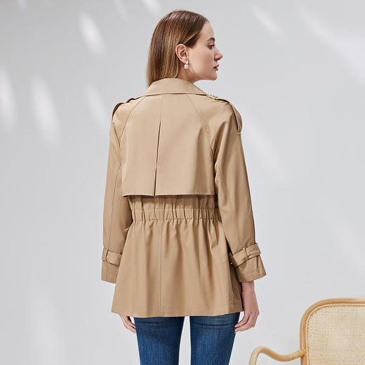 EITIE爱特爱秋季新款束腰优雅纯色显瘦风衣7104805 商品图4