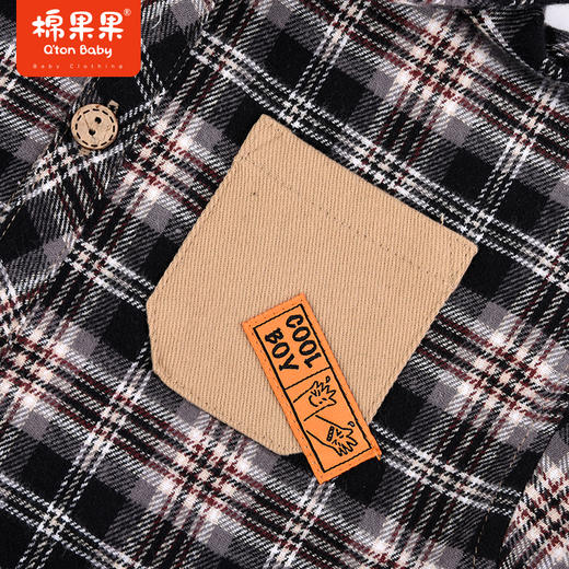 棉果果秋季新品男童帅气洋气大方格子衬衣衬衫M312150223456 商品图2
