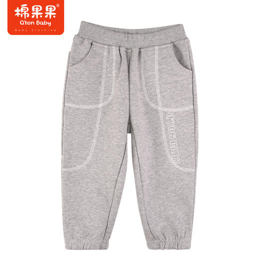 棉果果秋季新品男童大毛圈撞色运动舒适休闲针织长裤M312200223491 商品图1