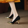 秋季新款，时尚个性撞色小香风高跟单鞋HCY-3667 商品缩略图1