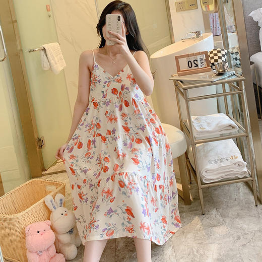 小香风碎花吊带睡裙【孕妇可外】 商品图4