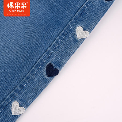 棉果果秋季新品女童百搭梭织弹力牛仔长裤M322200223446 商品图4