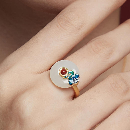 【宫里戒指】和田玉平安扣开口戒指 商品图2