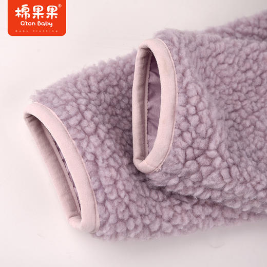 棉果果秋季新品女童羊羔绒+棉内里舒适休闲百搭连帽外套M322100423405 商品图3